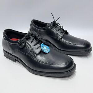 NWOB Rockport Essential Waterproof Apron Toe Oxford Black Leather Men's 9 X-Wide